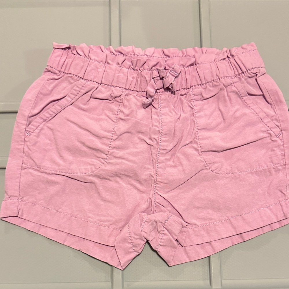 Purple Ruffle Waist Shorts